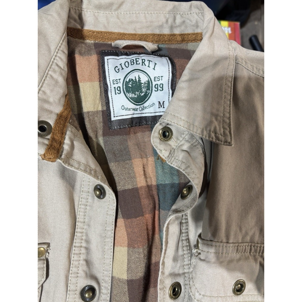 Gioberti Jacket Mens Size Medium Tan Warm Soft Flannel Lining - Picture 3 of 8
